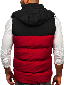 Gilet matelassé à capuche pour femme bordeaux Bolf 1189