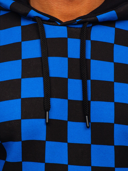 Sweat-shirt imprimé à capuche pour homme bleu Bolf 141028