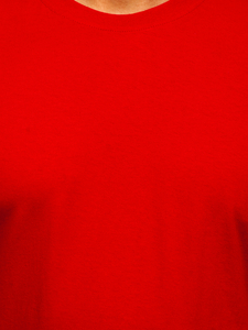 T-shirt homme en coton rouge sans imprimé Bolf 192397
