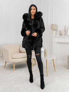 Parka d'hiver à capuche pour femme noire Bolf 16M9062