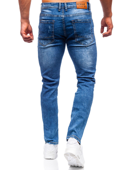 Pantalon en jean regular fit pour homme bleu foncé Bolf K10006-1