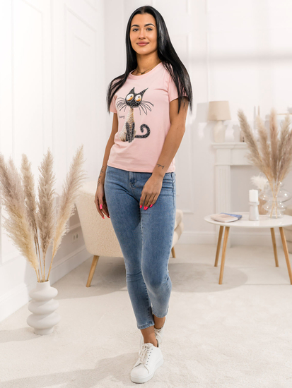 Femme T-shirt imprimé Rose Bolf 95T2515