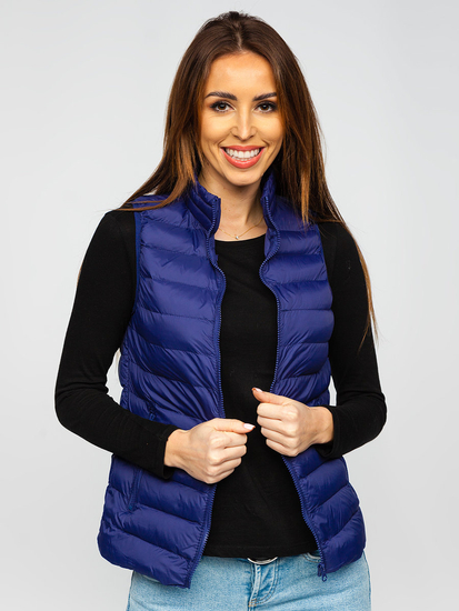 Gilet matelassé pour femme bleu foncé Bolf 23077