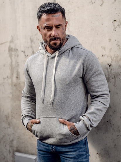 Sweat à capuche homme gris Bolf MB001A