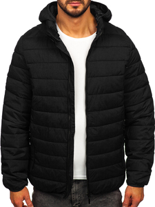 Homme Blouson à mi-saison matelassé à capuche Noir Bolf 5M3197