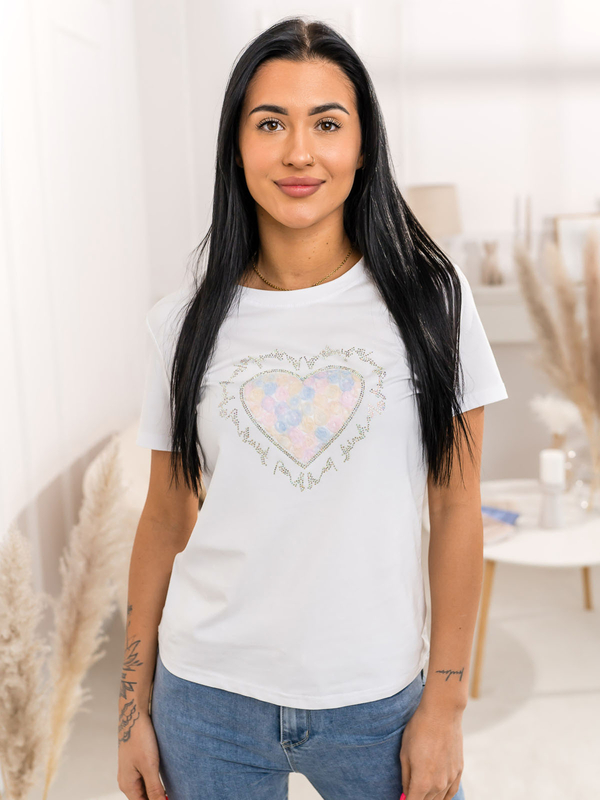 Femme T-shirt imprimé Blanc Bolf 95T2510