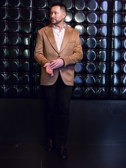 Veste de costume homme en velours camel Bolf 24410