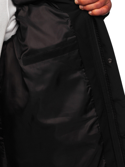 Homme Blouson d'hiver longue matelassée Noir Bolf 31M5009