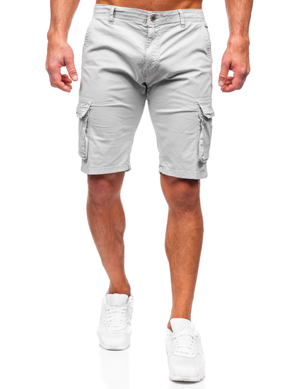 Short cargo en tissu pour homme gris Bolf J707