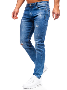 Pantalon en jean regular fit pour homme bleu foncé Bolf K10006-1