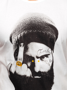 Tank top blanc avec imprimé Bolf 14812