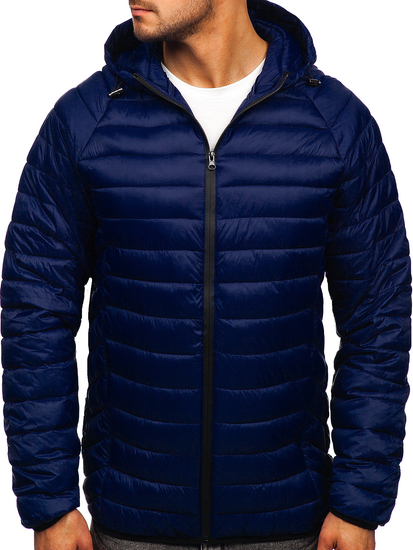 Blouson de transition matelassé pour homme bleu foncé Bolf 13021