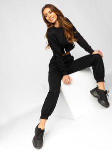 Femme Ensemble de sport 2 pièces oversize Bolf Noir 8C78A1