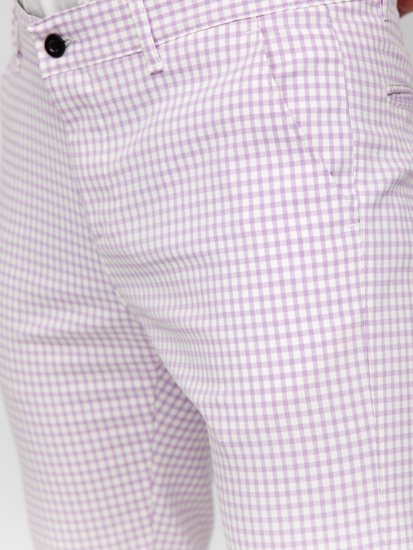 Homme Pantalon élégant à carreaux Violet Bolf 184143