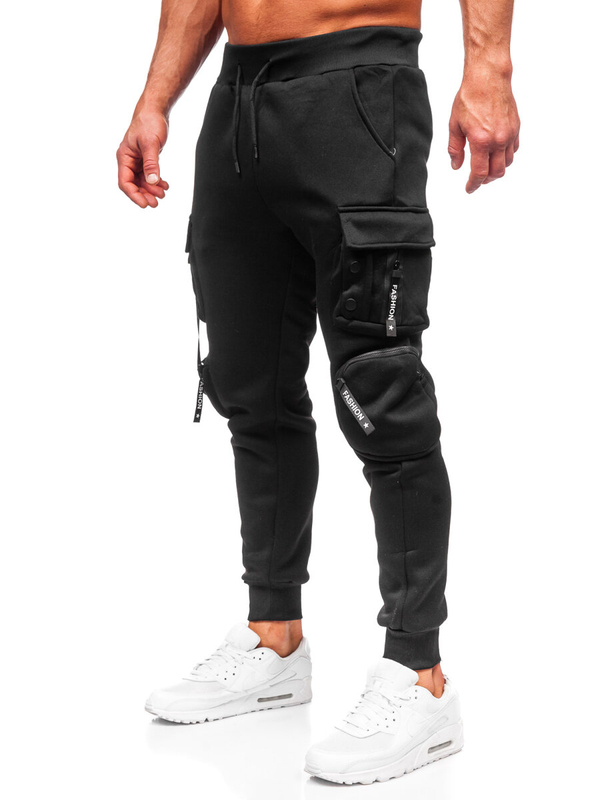 Homme Pantalon jogger cargo Noir Bolf HSS118