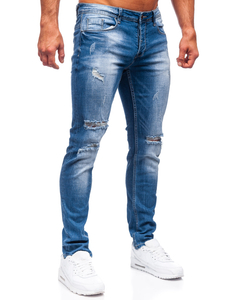 Pantalon en jean regular fit pour homme bleu foncé Bolf MP002BC