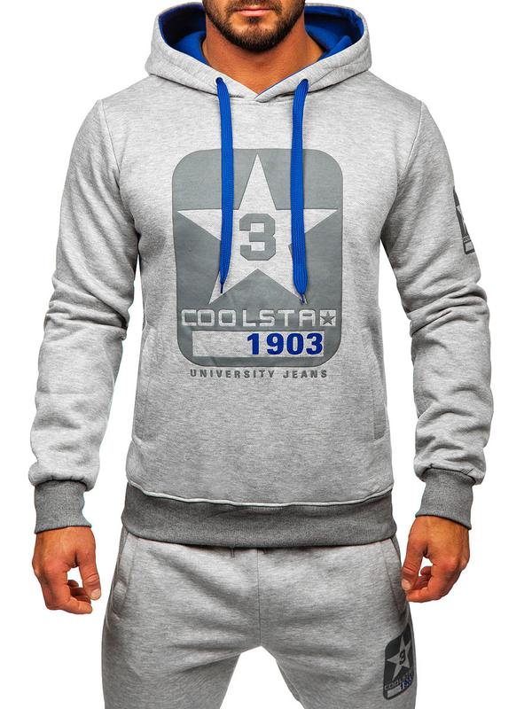 Survêtement à capuche pour homme gris Bolf 8C59