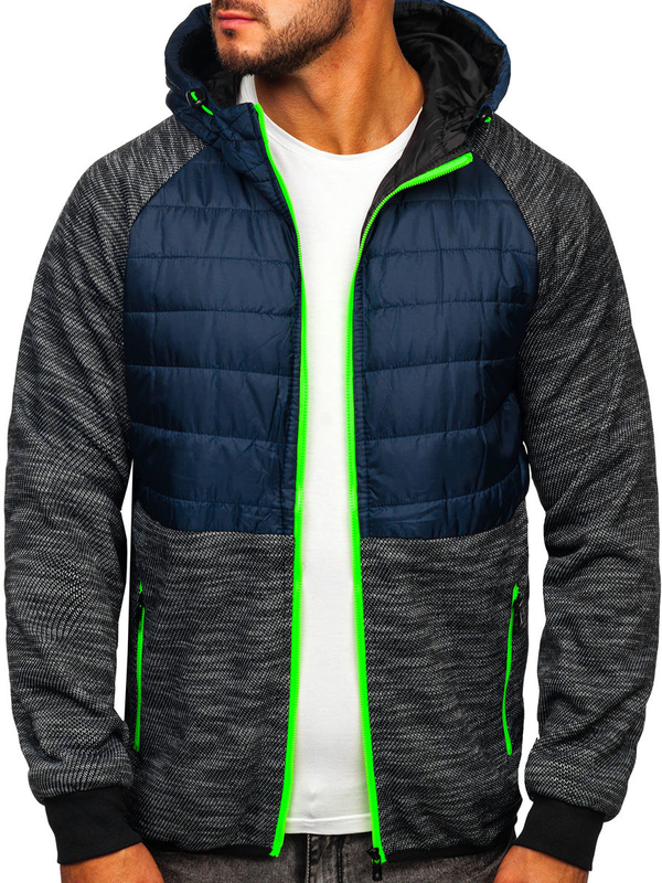 Blouson à mi-saison de sport pour homme bleu foncé Bolf M10018