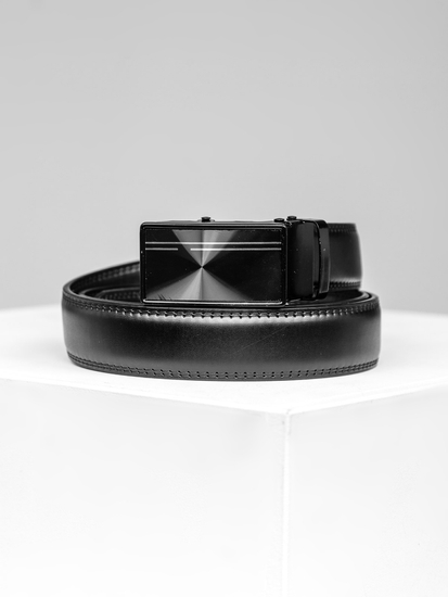 Homme Ceinture en cuir Noir Bolf C004
