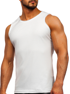 Débardeur blanc en coton imprimé pour homme Bolf 1205