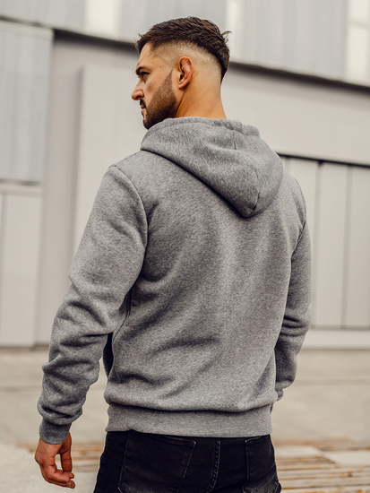 Sweat-shirt avec fermeture à capuche pour homme gris foncé Bolf HW2787