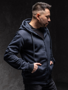 Homme Sweat-shirt à capuche avec fermeture Encre Bolf 2008A1