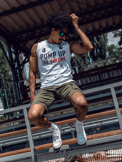 Débardeur imprimé pour homme blanc Bolf 14815A