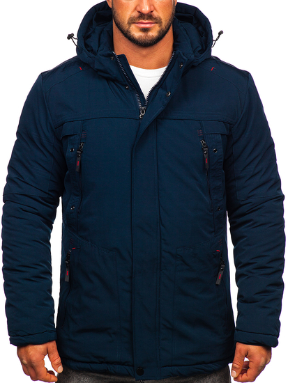 Parka d'hiver pour homme bleue foncée Bolf 5M713