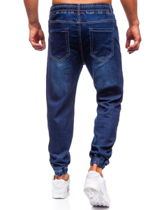 Homme Pantalon jogger en jean Bleu foncé Bolf 8116
