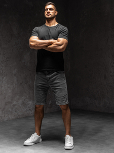 Homme Pantalon court en jean Graphite Bolf MP0274A1