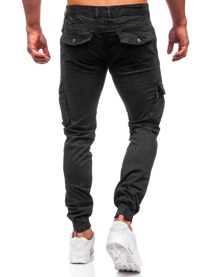 Homme Pantalon jogger cargo Noir Bolf JM5502