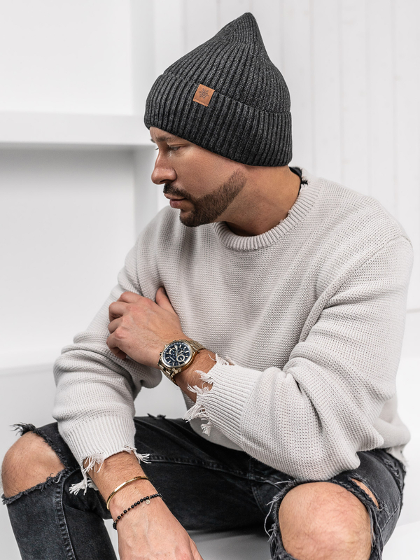 Homme Bonnet d'hiver chaud Graphite Bolf 387046