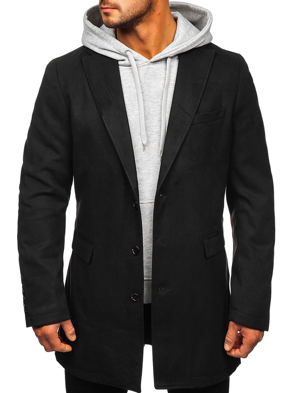 Manteau d'hiver pour homme noir Bolf 1047C