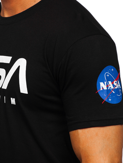 Tee-shirt en coton imprimé pour homme noir Bolf 14401