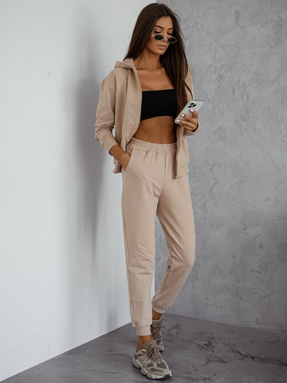 Survêtement deux pièces à capuche femme Beige Bolf 821110