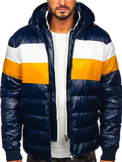 Blouson d'hiver matelassé pour homme bleu foncé Bolf 6592