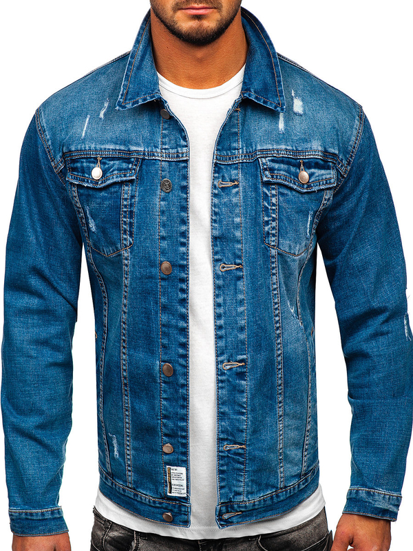 Blouson en jean pour homme bleu Bolf MJ500B