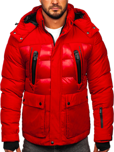 Blouson d'hiver matelassé pour homme rouge Bolf 99527