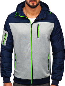 Blouson de transition matelassé pour homme bleu foncé Bolf 8M902