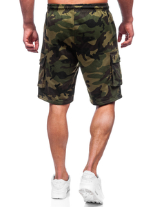 Short de survêtement cargo camo pour homme kaki Bolf 8K282