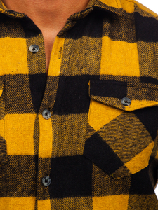 Chemise en flanelle à manche longue pour homme camel Bolf 20723