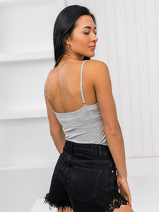 Femme Débardeur à lacets Gris Bolf 17K550