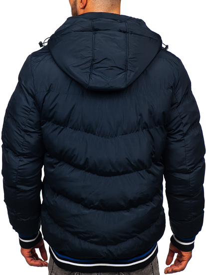 Blouson d'hiver matelassé pour homme bleu foncé Bolf 6971