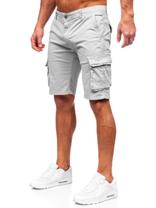 Short cargo en tissu pour homme gris Bolf J707