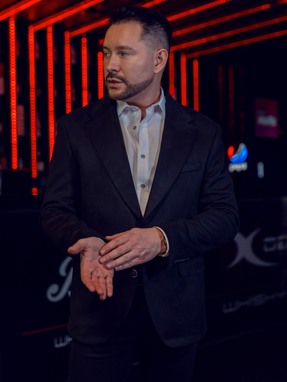 Veste de costume homme en velours noire Bolf 24410