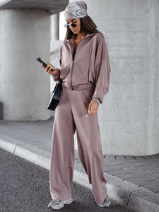 Survêtement zippé deux pièces femme beurre cappuccino Bolf 821109