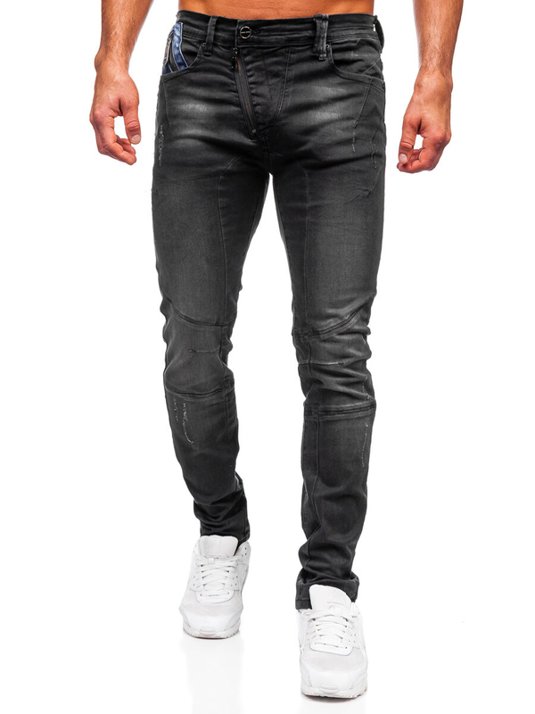 Homme Pantalon en jean slim fit Noir Bolf MP0025N