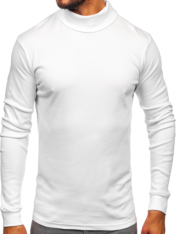 Homme Pull col polo basique Blanc Bolf 535