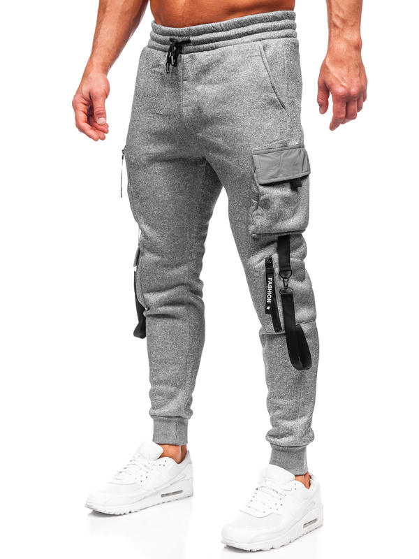 Homme Pantalon jogger cargo Gris Bolf HSS020