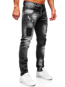 Homme Pantalon en jean slim fit Noir Bolf MP0113N